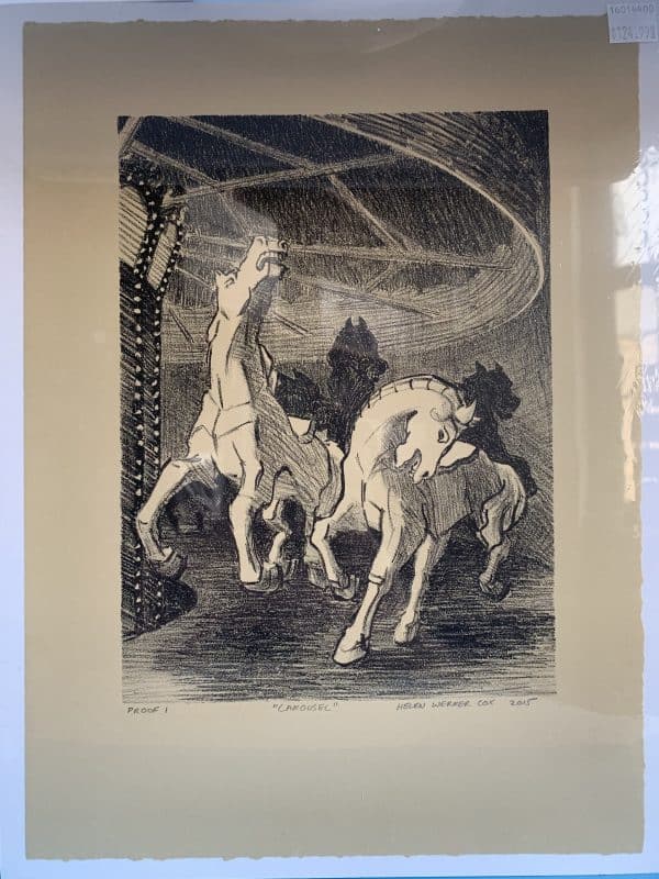 Helen Werner Cox Original Carousel Drawing